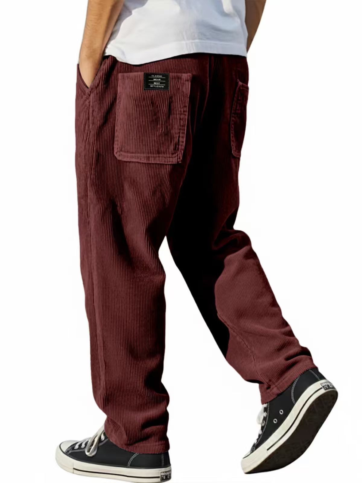 Corduroy Pant Warm - Male Autumn Men Wide Leg Straight