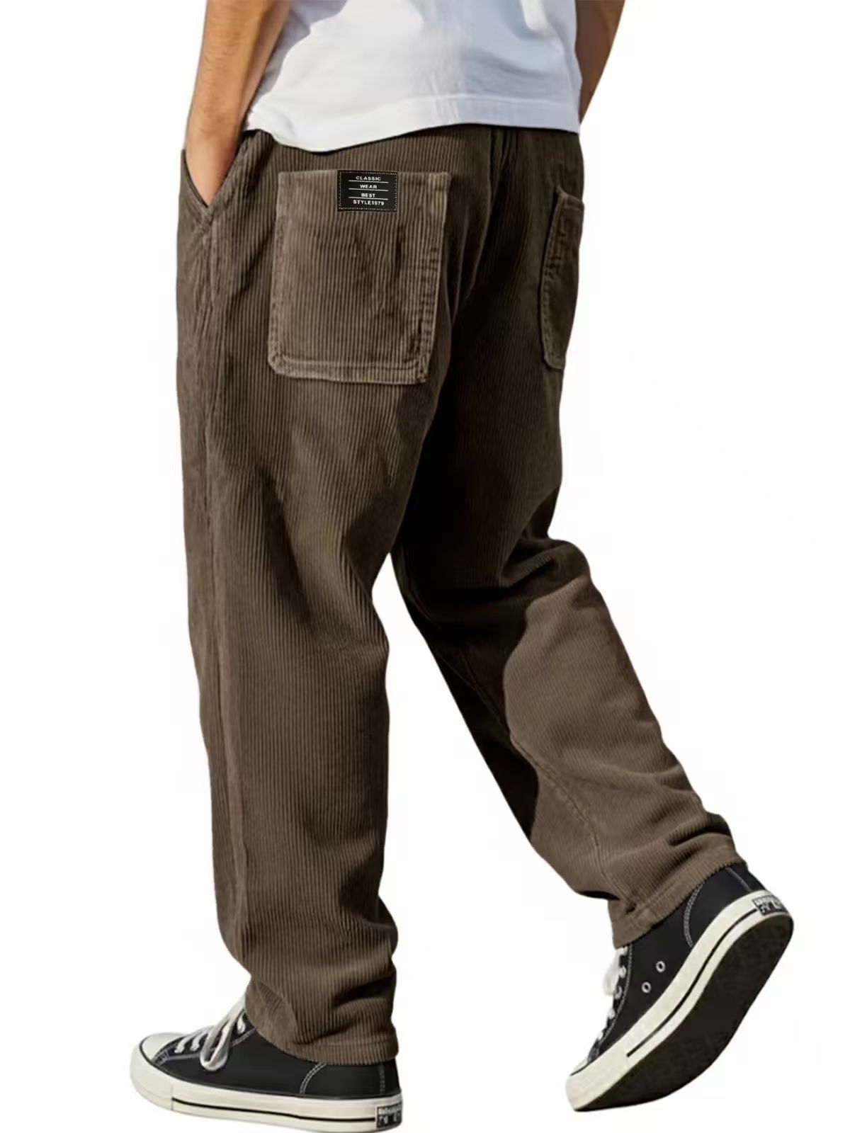 Male Autumn Men Wide Leg Strai - Corduroy Pant Warm review and price